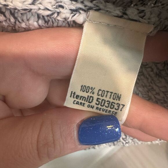 L.L. Bean Cotton Ragg Sweater Open Cardigan - Size Small - Gray - EUC - Picture 8 of 8